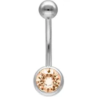 Wildcat Multicut Jewelled Bananabell - napakoru kristallikoristeella - 10,0 mm, Samppanja, Hopeinen metalli, 1,6 mm