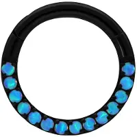 Wildcat Opal Crystal Clicker - lävistysrengas - Musta metalli, Vaaleansininen