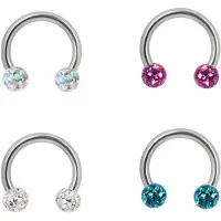 Wildcat Sealed Multi Jewelled Circular Barbell<!--63f630268a6c0--> - 1,2 mm, Fuksianpunainen, 3,0 mm, 6,0 mm