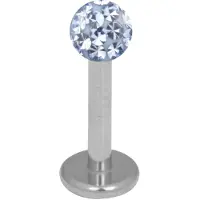 Wildcat Silver Titan Multi Jewelled Labret -lävistyskoru - 12,0 mm, 4,0 mm, Vaalea safiiri