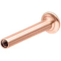 Wildcat Mini Titan Stem for Triple Piercing - Labret-varsi ilman koristeosaa - 1,2 mm, 7,0 mm, Ruusukultainen metalli