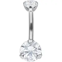 Wildcat Double Crystal Bananabell - lävistyskoru - 12,0 mm, Hopeinen metalli