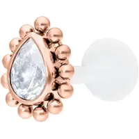 Wildcat Crystal Teardrop Screwing Labret<!--63dd03786a899--> - Ruusukultainen metalli
