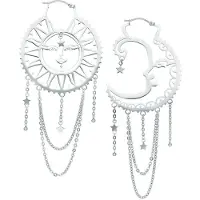 Wildcat Oldschool Sun Moon Hoops<!--63ef79378dde1--> - Hopeinen metalli