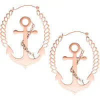 Wildcat Chain Anchor Hoops<!--63eb12edb3b18--> - Ruusukultainen metalli