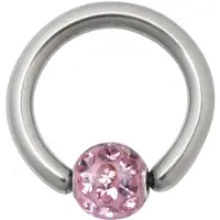 Wildcat Sealed Multi Jewelled Clip in Ring - Rosa, 4,0 mm, 8,0 mm