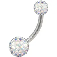 Wildcat Sealed Multi Jewelled Bananabell - 8,0 mm, Aurora Boreale, 4,0 mm/6,0 mm