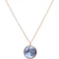 Wildcat Moon Necklace - kaulakoru pyöreällä riipuksella - Ruusukultainen metalli