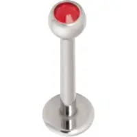 Wildcat Jewelled Micro Labret -lävistyskoru - 6,0 mm, Punainen