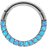 Wildcat Opal Crystal Clicker - lävistysrengas - Hopeinen metalli, Vaaleansininen