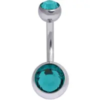 Wildcat Double Jewelled Bananabell - Banaanikoru - 1,6 mm, 12,0 mm, Zirkonin sininen, Hopeinen metalli