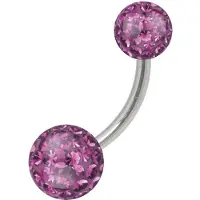 Wildcat Sealed Multi Jewelled Bananabell - 10,0 mm, Fuchsia, 6,0 mm/8,0 mm