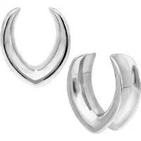 Wildcat Oval Ear Saddles<!--6400c96f18802--> - Hopeinen metalli, 25,0 mm