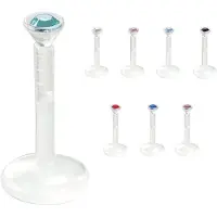 Wildcat Jewelled Push-Fit Translucent Labret - lävistyskoru - 1,2 mm, 7,0 mm, Zirkonin sininen