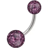 Wildcat Sealed Multi Jewelled Bananabell - 6,0 mm, Amethyst, 6,0 mm/8,0 mm