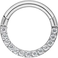 Wildcat Pave Set Septum Clicker<!--6424f9dc48660--> - Hopeinen metalli, 6,0 mm