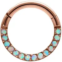Wildcat Opal Crystal Clicker - lävistysrengas - Ruusukultainen metalli, Valkoinen