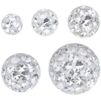 Wildcat Sealed Multi Jewelled Ball - pallo kristallikivillä - 1,2 mm, Valkoinen, 3,0 mm