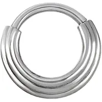 Wildcat Concave Septum Clicker - Hopeinen metalli, 6,0 mm
