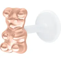 Wildcat Gummi Bear Push Fit Labret - Lävistyskoru - 8,0 mm, Ruusukultainen metalli