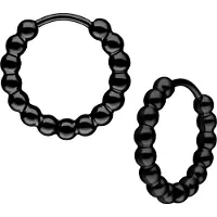 Wildcat Little Basic Bubble Hoops -korvarenkaat (pari) 10 mm - Musta metalli, 12,0 mm