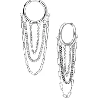 Wildcat Multilayer Chain Hoops -korvakorut (pari) - Hopeinen metalli