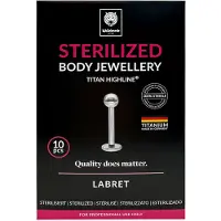 Wildcat Steriilit Micro Labret (hopea) – lävistyskorut (10 kpl pakkaus) - 8,0 mm