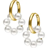 Wildcat Little Pearl Circle Hoops - helmikorvarenkaat (pari) - Kultainen metalli