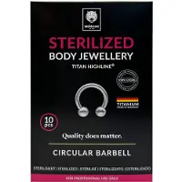 Wildcat Steriilit Circular Barbell (hopea) - lävistyskorut (10 kpl pakkaus) - 8,0 mm