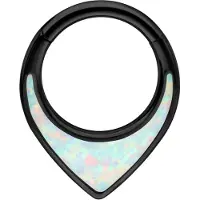 Wildcat Chunky Opal Septum Clicker - saranallinen lävistysrengas - Musta metalli