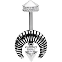 Wildcat Vertical Helix Crystal Horus Barbell - Hopeinen metalli