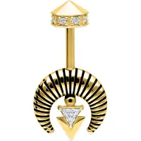 Wildcat Vertical Helix Crystal Horus Barbell - Kultainen metalli