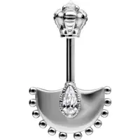 Wildcat Vertical Helix Crystal Hatchet Barbell - Hopeinen metalli