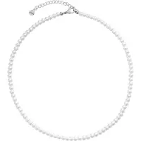 Wildcat Small Synthetic Pearl - helmikaulakoru - Hopeinen metalli