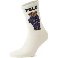 Ralph Lauren Cotton Blend-Amer Bear Tr-Sox-1Pk - White - ONE SIZE