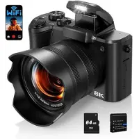 Mtp Products DC226 8K-digitaalikamera 64GB-muistikortilla - 48MP