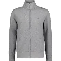 Gant for man. 2008006 Shield grey zip-up hoodie (S), Casual, Cotton, Long sleeve