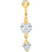 Wildcat Multi Jewelled Two Times heart Bananabell - 1,6 mm, 8,0 mm, Zlata