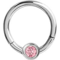 Wildcat Crystal Clicker - lävistysrengas - Vaaleanpunainen, 4,0 mm, 8,0 mm