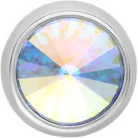 Wildcat Big Jewelled Side Threaded - Koristeosa - Aurora Boreale, 8,0 mm, 1,6 mm, Hopeinen metalli