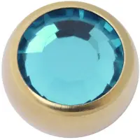 Wildcat Threaded Jewelled Ball - korupallot sisäkierteellä - Zirkonin sininen, 4,0 mm, 1,6 mm, Kultainen metalli