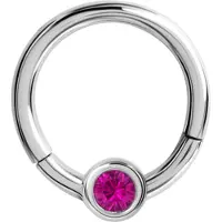 Wildcat Crystal Clicker - lävistysrengas - Fuksianpunainen, 3,0 mm, 7,0 mm