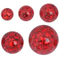Wildcat Sealed Multi Jewelled Ball - pallo kristallikivillä - 1,2 mm, Punainen, 4,0 mm