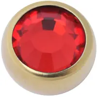 Wildcat Threaded Jewelled Ball - korupallot sisäkierteellä - Punainen, 3,0 mm, 1,0 mm, Kultainen metalli
