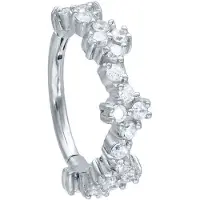 Wildcat Tiara Clicker - saranallinen rengas - Hopeinen metalli, 8,0 mm