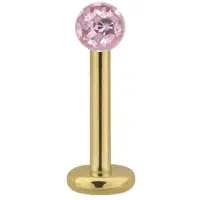 Wildcat Golden Titan Multi Jewelled Labret - 9,0 mm, Roza, 4,0 mm