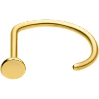 Wildcat Nosestud Bent - nenäkoru - 1,0 mm, Kultainen metalli, 7,0 mm