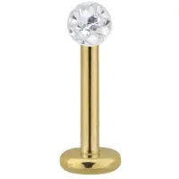 Wildcat Golden Titan Multi Jewelled Labret - 12,0 mm, Bela, 3,0 mm