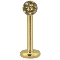 Wildcat Golden Titan Multi Jewelled Labret - 5,0 mm, Šampanjec, 4,0 mm