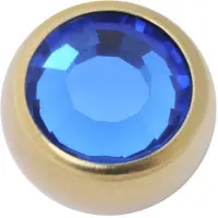 Wildcat Threaded Jewelled Ball - korupallot sisäkierteellä - Caprin sininen, 5,0 mm, 1,6 mm, Kultainen metalli